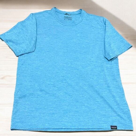 Patagonia Men's Small Base Layer T-Shirt Short Sleeve Blue Active Wear - Picture 1 of 7